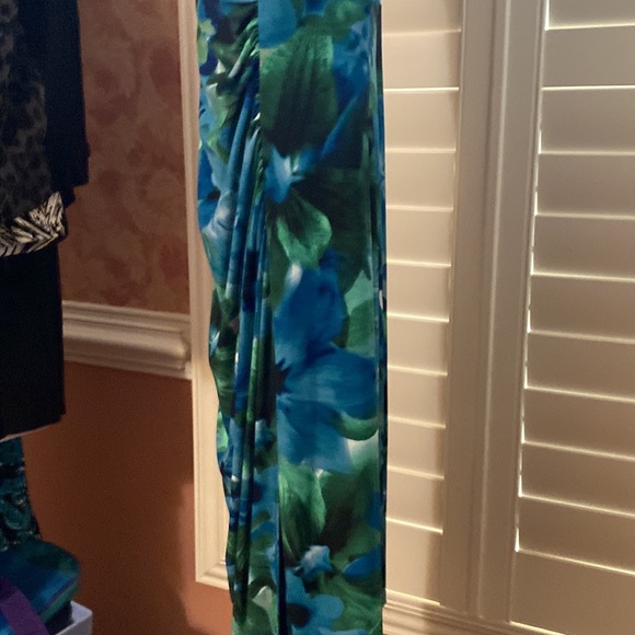 LAUREN Midi Dress, Sleeveless, Stretch, Size 12, Vibrant Blues/Greens - Picture 5 of 5